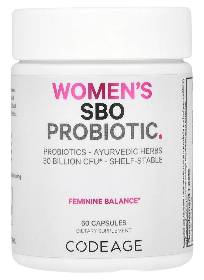 Codeage - Women's SBO Probiotic 50 Billion CFU 60 Capsules - Image 1