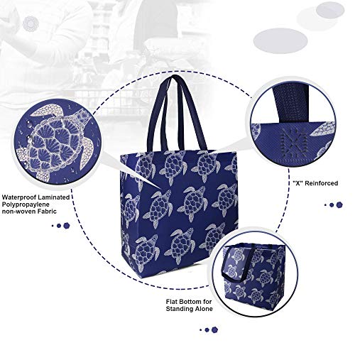BeeGreen Animal Reusable Grocery Bags - W13*H13*D7 6 Packs Lightweight Shopping Totes with Long Handles, Water Resistant,Durable and Portable - Perfect for Groceries, Supermarket, Gifts, and More - Image 3