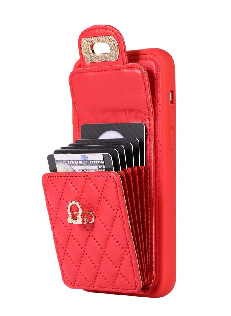 Suteni Back Cover Card Slots Leather Phone Case for Samsung