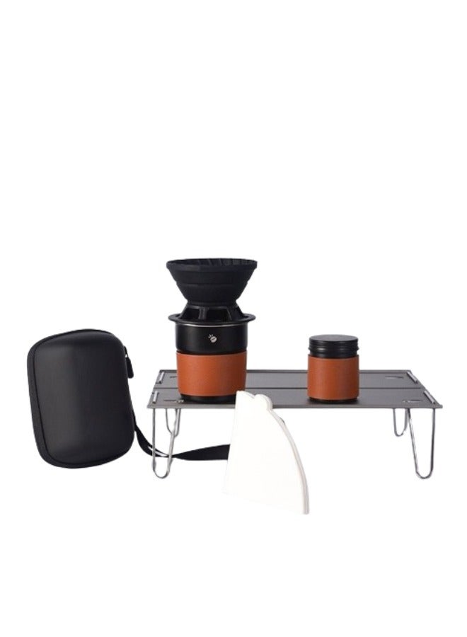 Travel Pour-over Coffee Set Outdoor Car Camping Portable V60 Silicone Filter Cup Pour-over Coffee Starter Combo Gift Box Set - Image 1