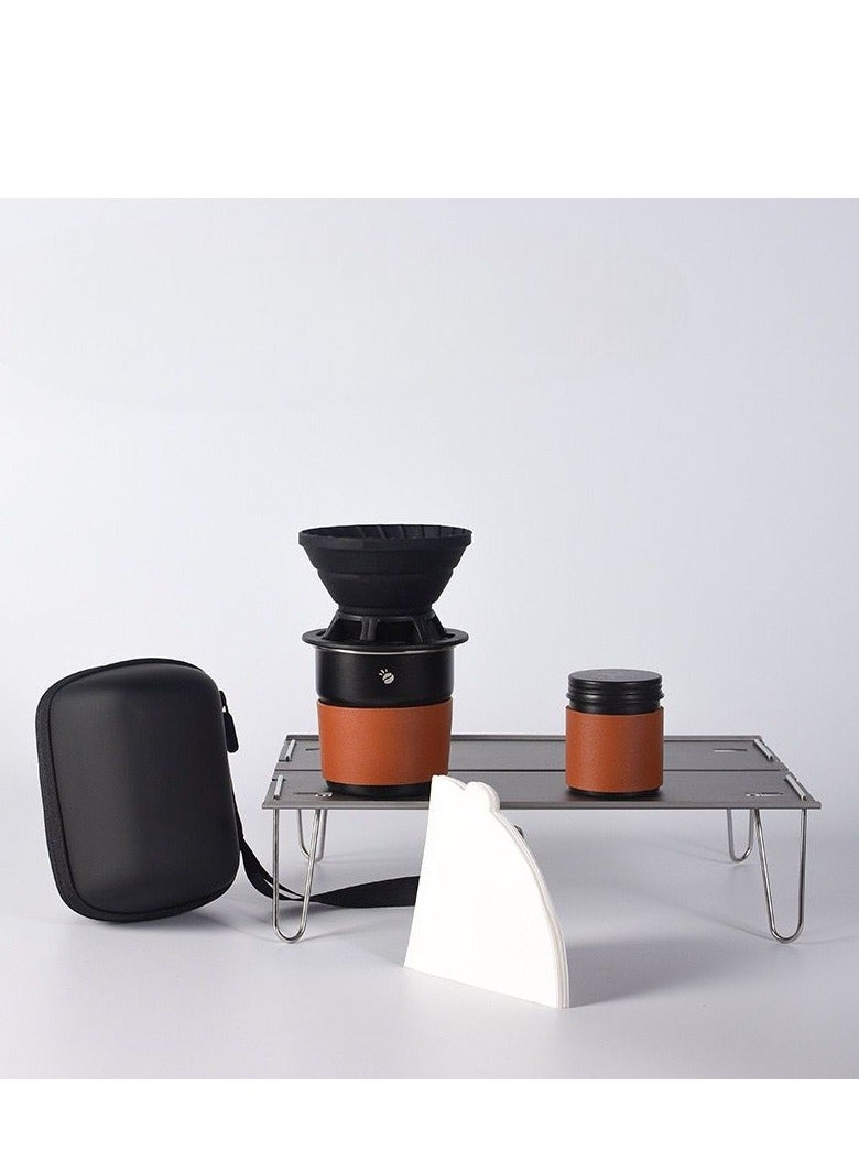 Travel Pour-over Coffee Set Outdoor Car Camping Portable V60 Silicone Filter Cup Pour-over Coffee Starter Combo Gift Box Set - Image 2
