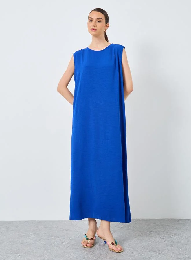 تايك تو Take Two Solid Open Front Abaya with Inner Sleeveless Dress