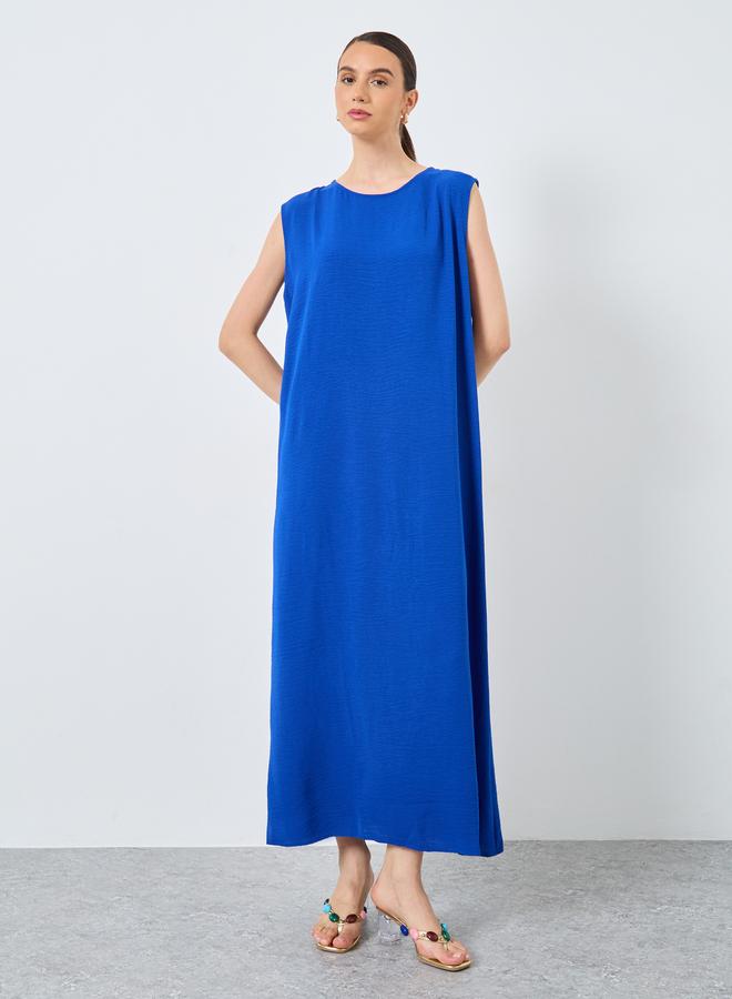 Take Two Solid Open Front Abaya with Inner Sleeveless Dress - Image 5