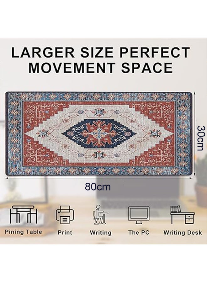 Large Mouse Pad Gaming Mouse Pad,Waterproof Laptop Pad, Pc Keyboard Non-slip Thicker Supper Rubber Table Mat Mouse Pads,Office Desk Mat Desk Pad,Smooth Cloth Surface Keyboard Mouse Pads For for Work, Games, Study,Geometric Pattern Extended Mouse Pad 80x30cm - Image 2