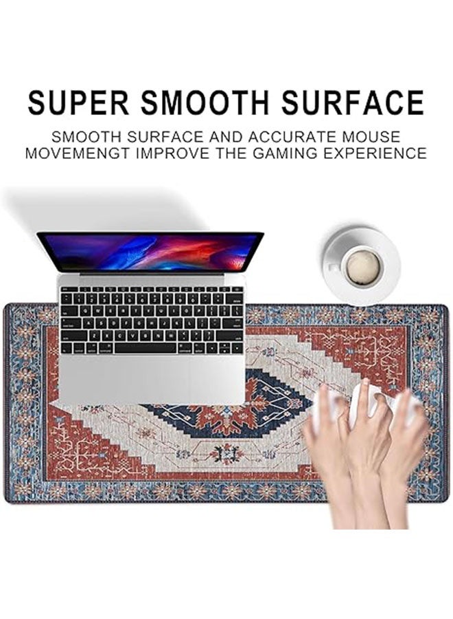 Large Mouse Pad Gaming Mouse Pad,Waterproof Laptop Pad, Pc Keyboard Non-slip Thicker Supper Rubber Table Mat Mouse Pads,Office Desk Mat Desk Pad,Smooth Cloth Surface Keyboard Mouse Pads For for Work, Games, Study,Geometric Pattern Extended Mouse Pad 80x30cm - Image 3