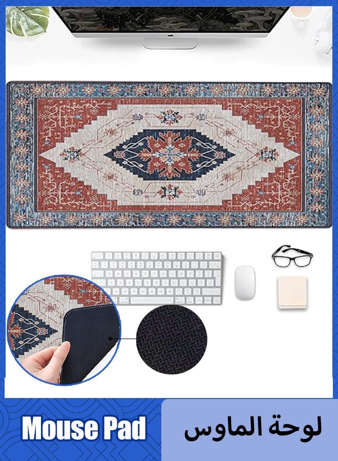 Large Mouse Pad Gaming Mouse Pad,Waterproof Laptop Pad, Pc Keyboard Non-slip Thicker Supper Rubber Table Mat Mouse Pads,Office Desk Mat Desk Pad,Smooth Cloth Surface Keyboard Mouse Pads For for Work, Games, Study,Geometric Pattern Extended Mouse Pad 80x30cm - Image 1