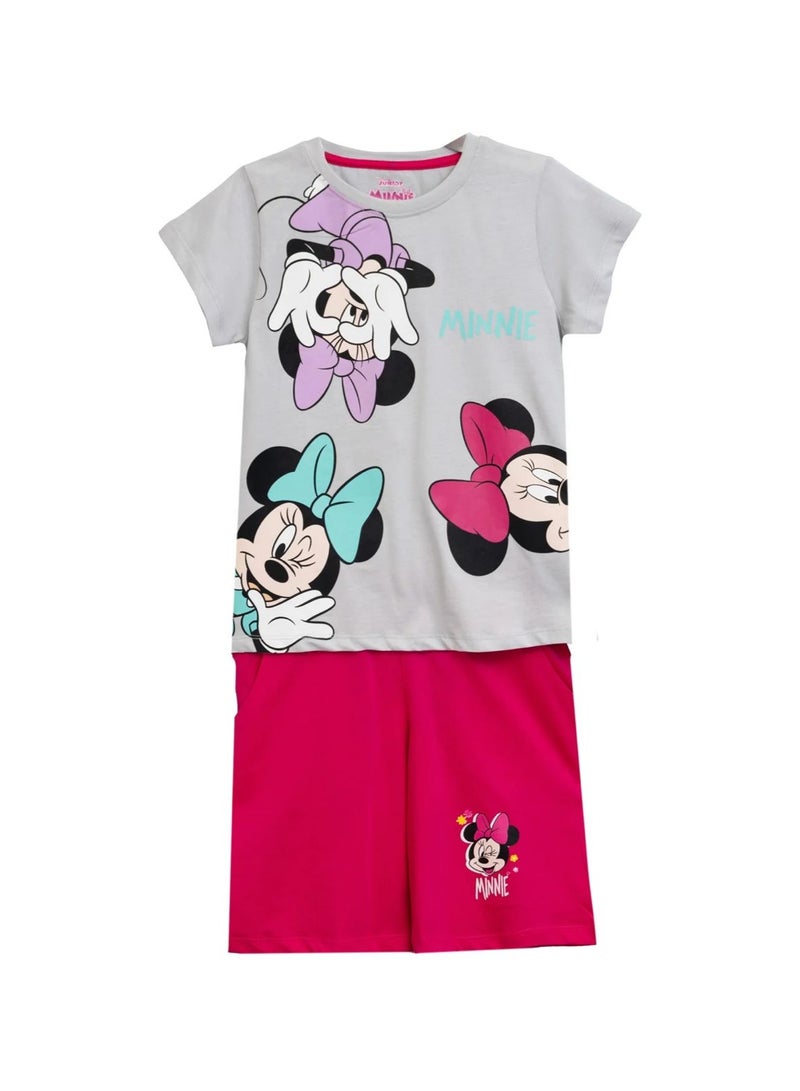 طقم بيجاما لطيف للفتيات الصغيرات بطبعة ميني ماوس، مناسب للأطفال بعمر سنة ونصف. ملابس نوم ناعمة ومريحة، مثالية للاستخدام اليومي. - Image 1