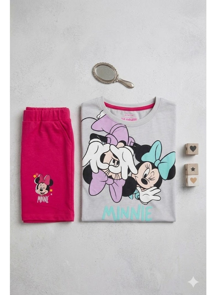 طقم بيجاما لطيف للفتيات الصغيرات بطبعة ميني ماوس، مناسب للأطفال بعمر سنة ونصف. ملابس نوم ناعمة ومريحة، مثالية للاستخدام اليومي. - Image 3