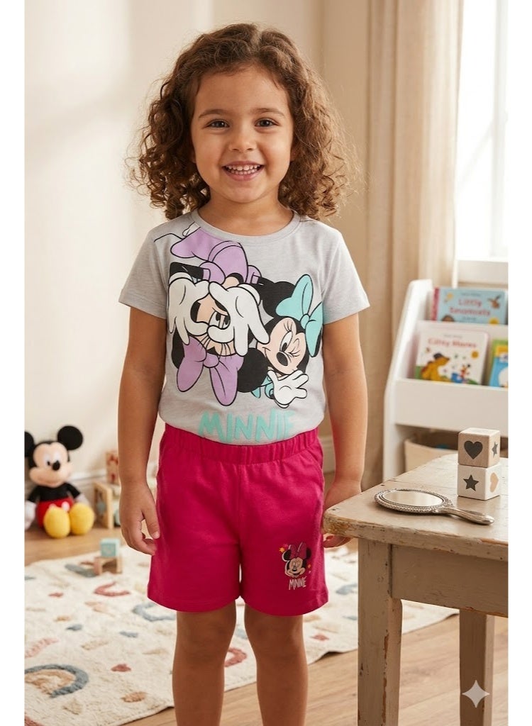 طقم بيجاما لطيف للفتيات الصغيرات بطبعة ميني ماوس، مناسب للأطفال بعمر سنة ونصف. ملابس نوم ناعمة ومريحة، مثالية للاستخدام اليومي. - Image 2