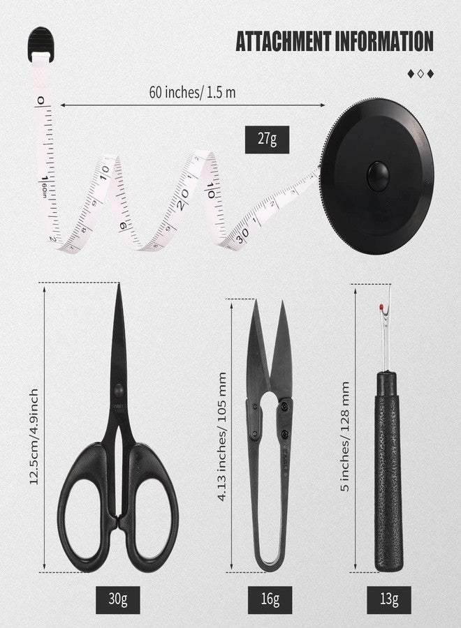 Lanties 9 Inch Fabric Scissors Tailor Sewing Shears for Fabric Cutting Heavy Duty Tailor Scissors for Quilting Sewing and Dressmaking with Tape Measure, Thread Snips, Seam Rippers (Black, Classic Style) - Image 3