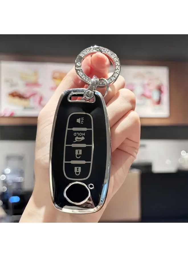 Black Car Key Cover Case With Keychain Set For Nissan X Trail T33 Kicks Qashqai J12 Juke Teana Altima Ariya Key Accessories - Image 2