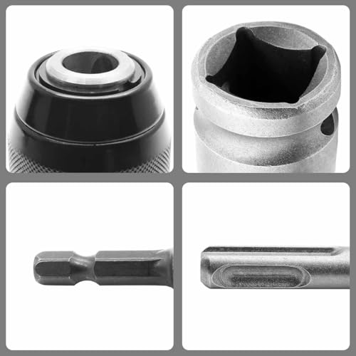 UPTODATETOOLS 13mm Keyless Metal Drill Chuck, with SDS-Plus Shank 1/4 Inch Hex Shank 1/2 Inch Impact Wrench Adapter - Image 3