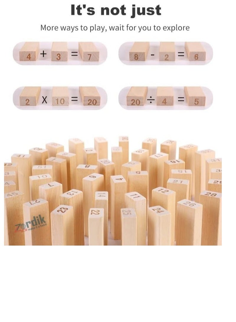 لعبة جينجا خشبية للأطفال والكبار – 54 قطعة – بلوكات خشبية ممتعة لتنمية التركيز والتوازن – مناسبة للحفلات والألعاب العائلية - Image 5