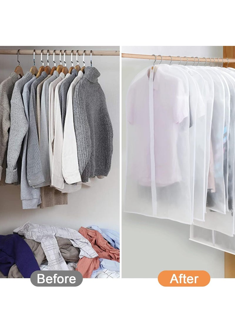 12 Pack Garment Bags for Hanging Clothes Clear Suit Bag Dust Resistant Clothing Bags PEVA Breathable Clothes Protectors with Zipper for for Closet Storage and Travel（60×100CM） ﻿  - Image 2