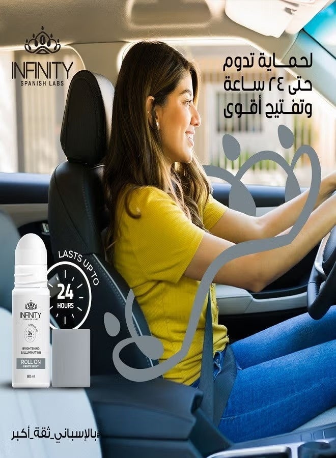 إينفينيتي مزيل رائحة العرق رول أون لتفتيح وإضاءة البشرة برائحة الفواكه 80 مل - Image 2