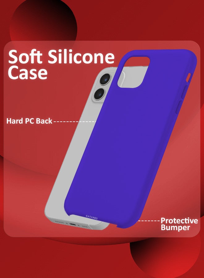 CATANES [for iPhone 12 Pro Max] 3 Pack Silicone Case and 2 Camera Lens Protectors Shockproof Protective Case Anti Scratch Smooth Case Cover/Purple - Image 2