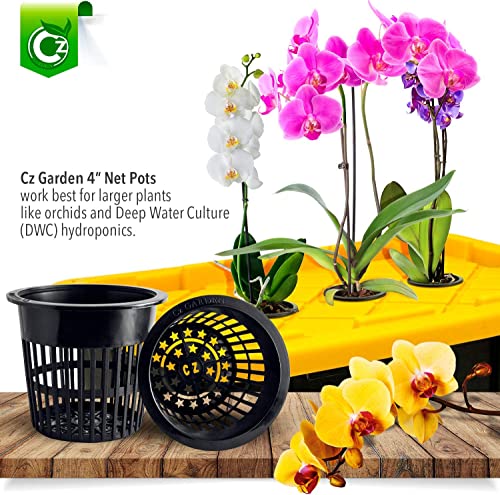 Cz Garden Supply 4 inch Net Pots Cz Garden All Star Round Heavy Duty Net Cups WIDE LIP Design - Orchids, Aquaponics, Hydroponics Slotted Mesh - Image 4