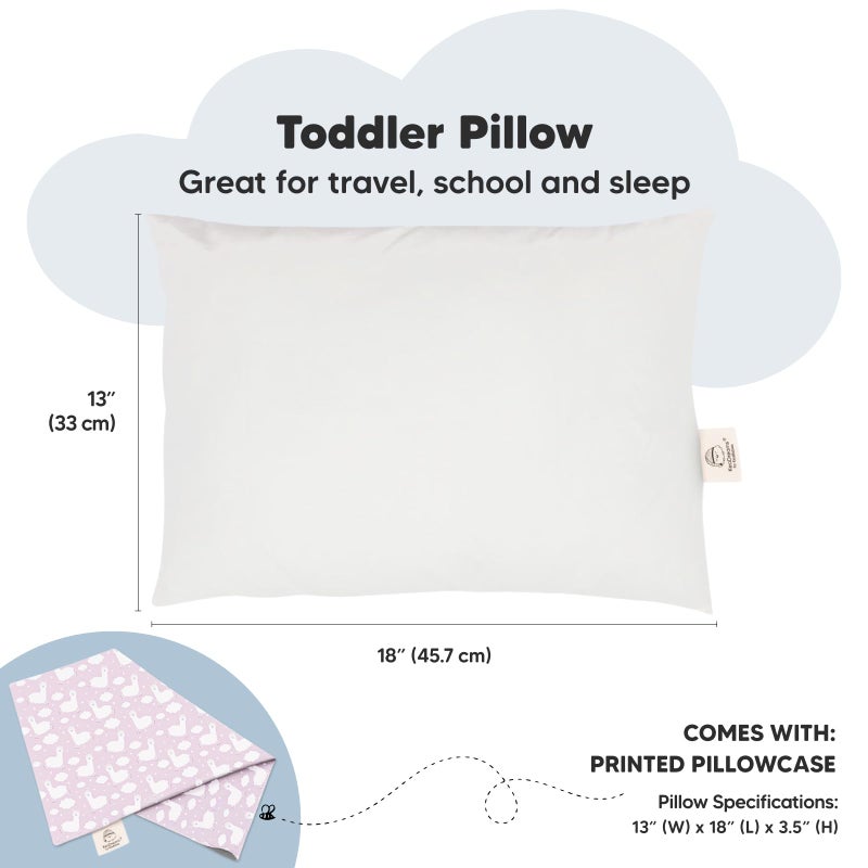 KeaBabies Toddler Pillow with Pillowcase - 13x18 My Little Dreamy Kids Travel Bed Pillows for Sleeping, Organic Cotton Small Pillowcase, Soft & Breathable, Machine Washable, Toddlers 2-5 years old (Alpacas) - Image 3