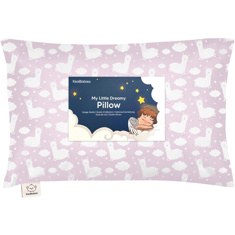 KeaBabies Toddler Pillow with Pillowcase - 13x18 My Little Dreamy Kids Travel Bed Pillows for Sleeping, Organic Cotton Small Pillowcase, Soft & Breathable, Machine Washable, Toddlers 2-5 years old (Alpacas) - Image 1