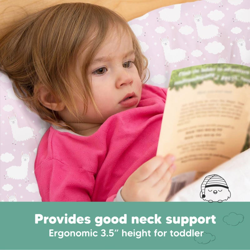 KeaBabies Toddler Pillow with Pillowcase - 13x18 My Little Dreamy Kids Travel Bed Pillows for Sleeping, Organic Cotton Small Pillowcase, Soft & Breathable, Machine Washable, Toddlers 2-5 years old (Alpacas) - Image 5