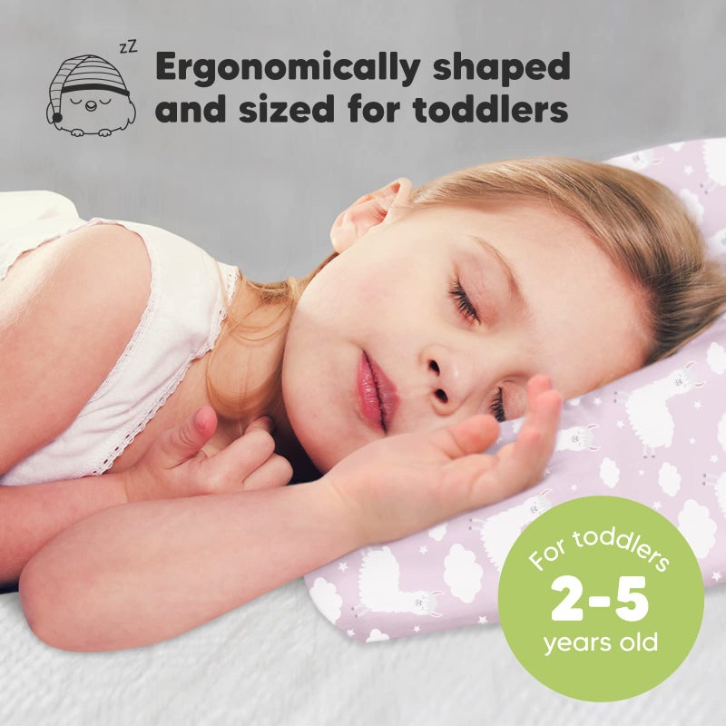 KeaBabies Toddler Pillow with Pillowcase - 13x18 My Little Dreamy Kids Travel Bed Pillows for Sleeping, Organic Cotton Small Pillowcase, Soft & Breathable, Machine Washable, Toddlers 2-5 years old (Alpacas) - Image 2
