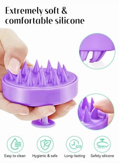 Heeta Hair Shampoo Brush, Scalp Care Hair Brush with Soft Silicone Scalp Massager (Purple)  - Image 3