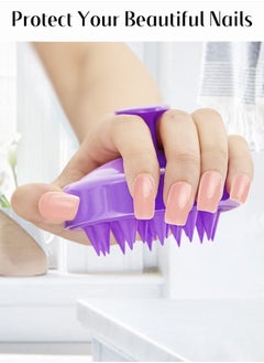 Heeta Hair Shampoo Brush, Scalp Care Hair Brush with Soft Silicone Scalp Massager (Purple)  - Image 4
