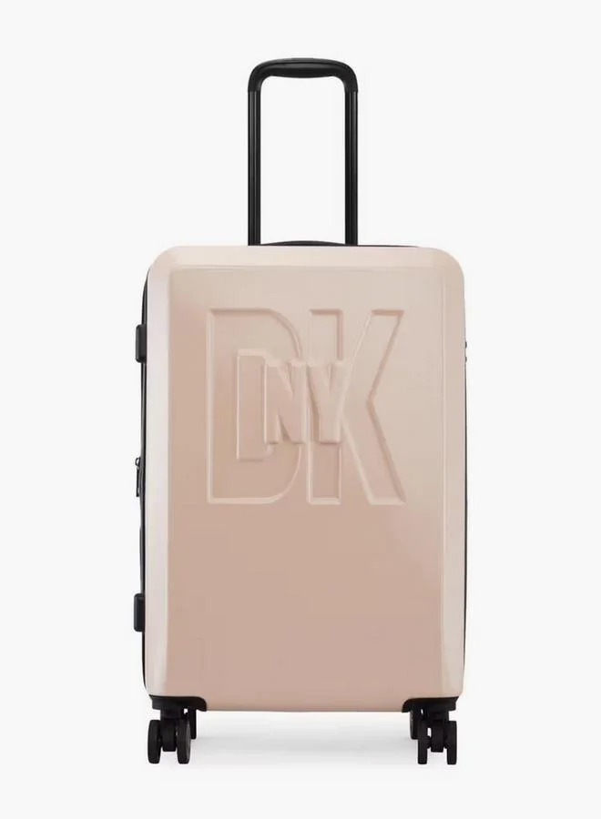 د ك ن ي Logo Embossed Hardcase Luggage Trolley With Retractable Handle - 24 Inches Check-In Bag