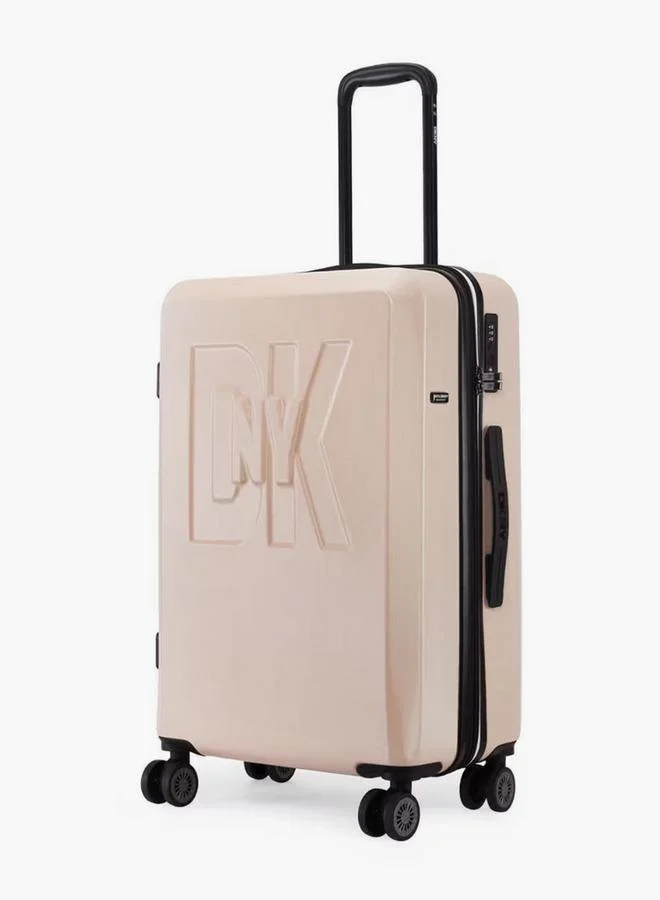د ك ن ي Logo Embossed Hardcase Luggage Trolley With Retractable Handle - 24 Inches Check-In Bag