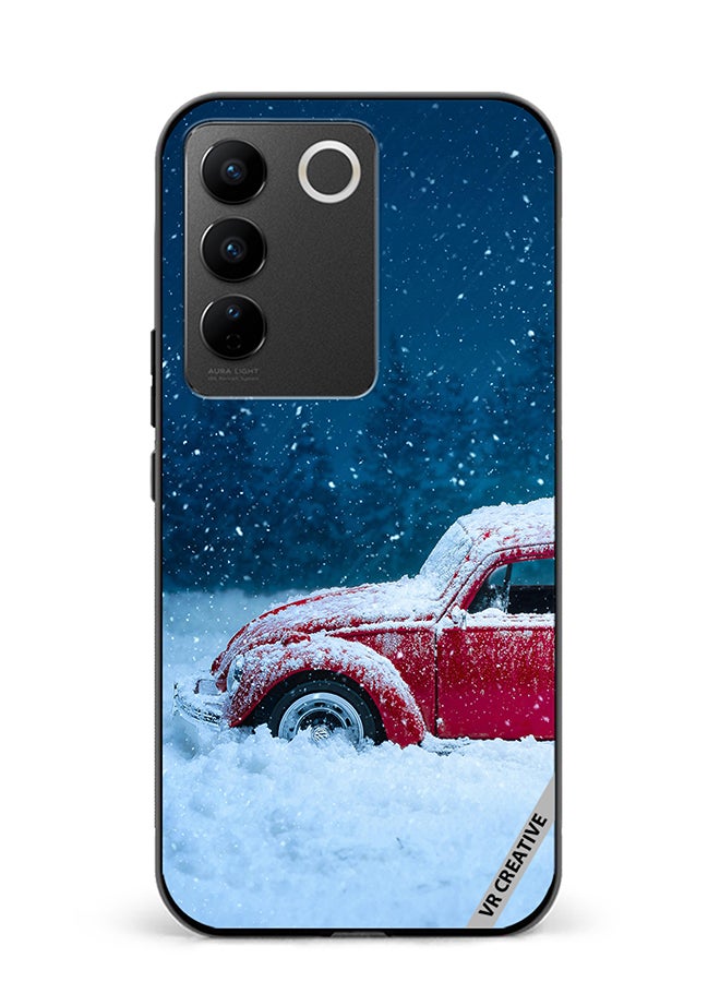 VR CREATIVE Protective Case Cover For Vivo V27e Christmas Car Design Multicolour - Image 1