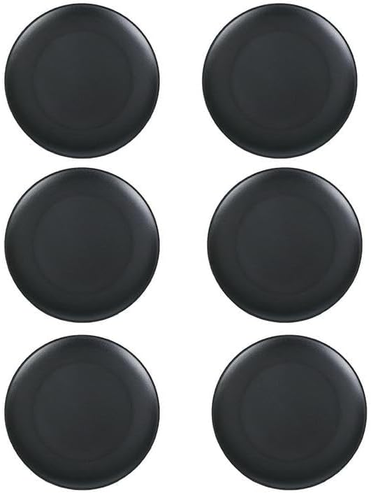 MBBITL 6 Pack Melamine Plates Dessert Salad Plate Snacks Appetizer 6 Black Round Dinnerware Plates - Image 2