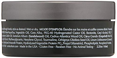 SURFACE Hair Men Styling Mud - Flax and Bamboo Provide Flexible Strong Fibers to Shape Sculpt and Hold Your Matte Style - 2.25 oz - Image 4