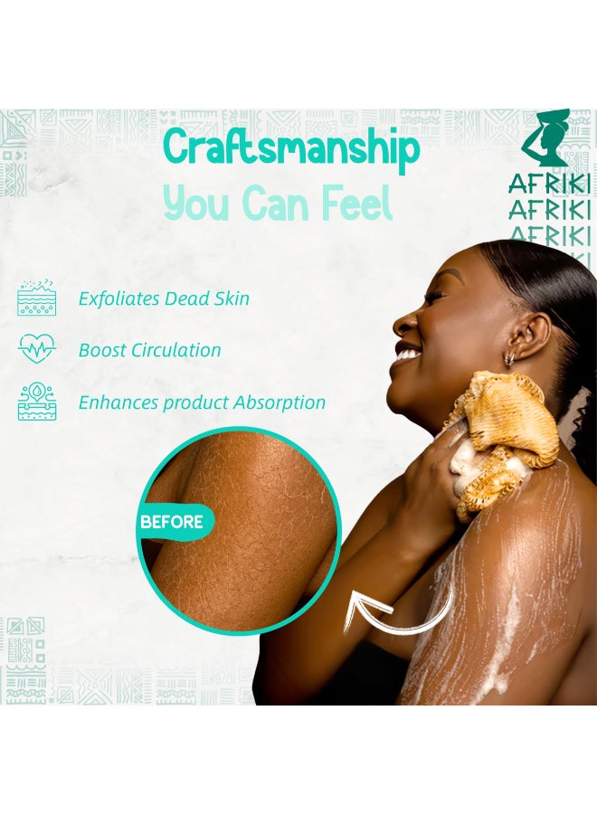 AFRIKI African Net Sponge Exfoliating Body Scrubber Black Owned Rooted in Africa All Skin Types 45 in Long Turquoise - Image 4