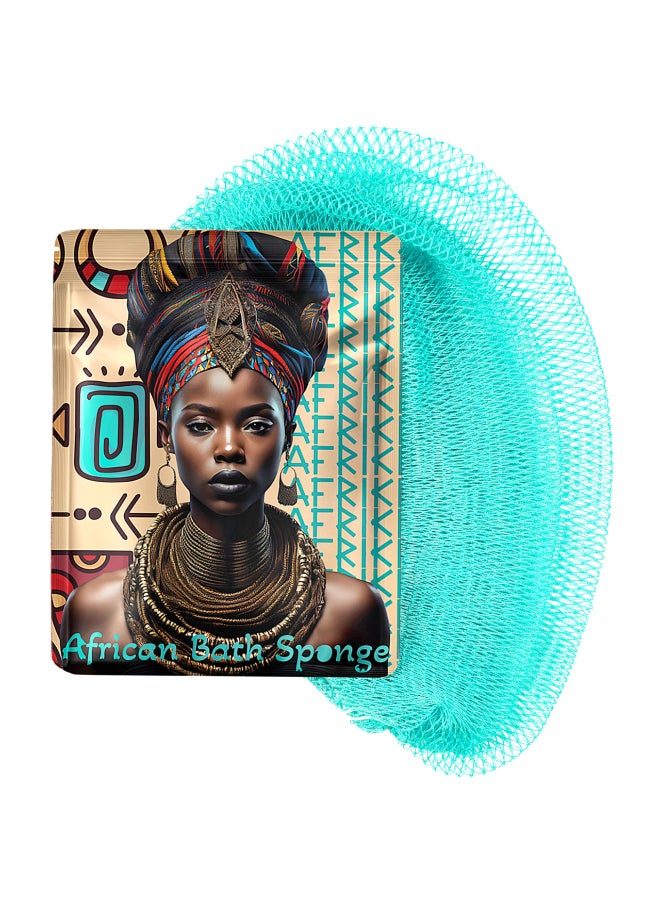 AFRIKI African Net Sponge Exfoliating Body Scrubber Black Owned Rooted in Africa All Skin Types 45 in Long Turquoise - Image 2