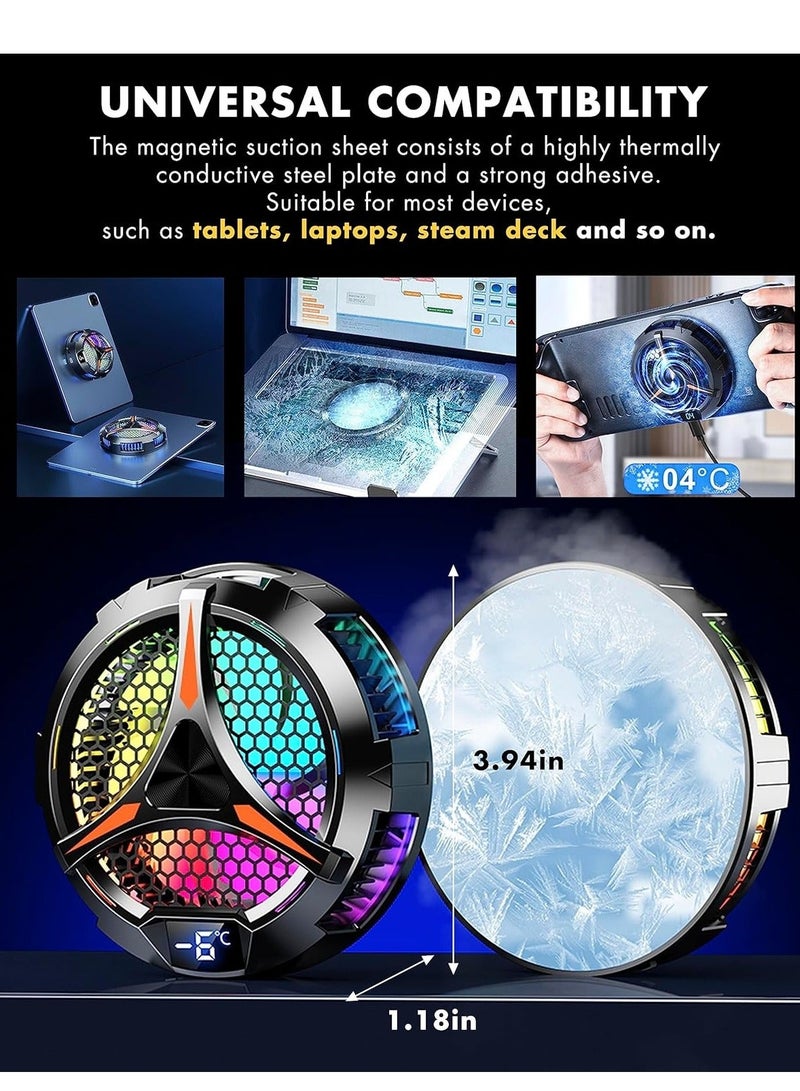 iPad Cooler,Magnetic Tablet Cooler for ipad/Surface pro/Samsung Tab,Compatible for Steam Deck,Universal Radiator with Temperature Display for Mobile Gaming,Tiktok Live Streaming - Image 2