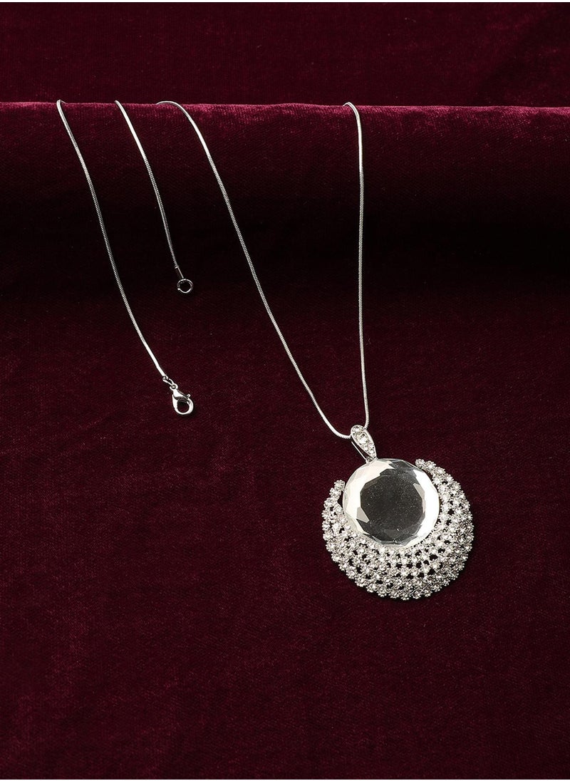 SOHI - Embellished Cluster Allure Pendant Necklace - Image 1