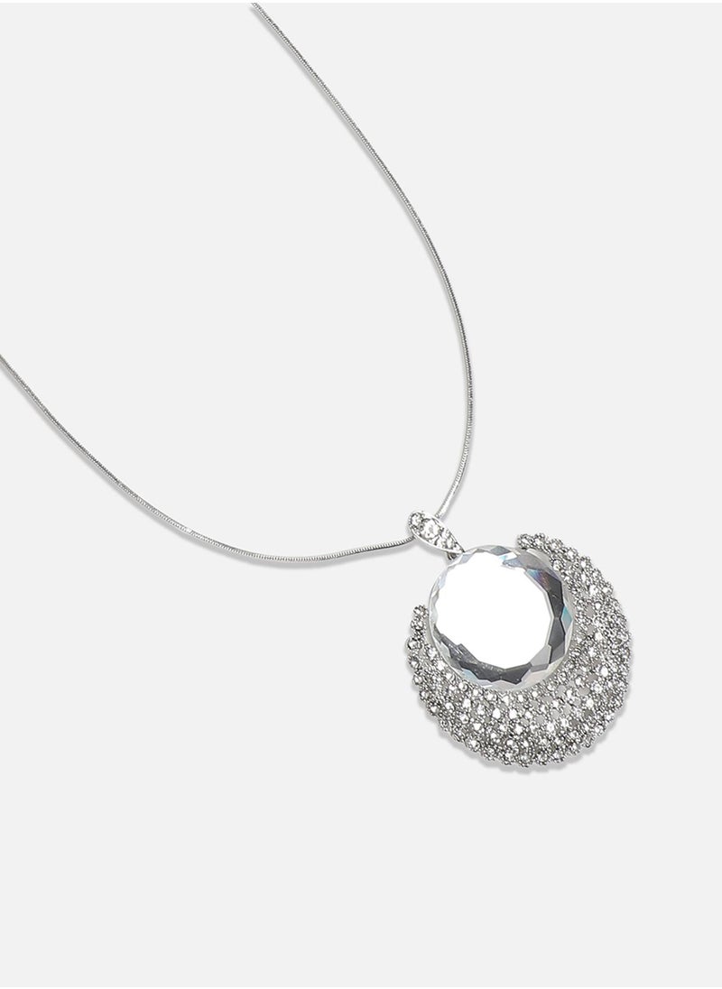 SOHI - Embellished Cluster Allure Pendant Necklace - Image 1