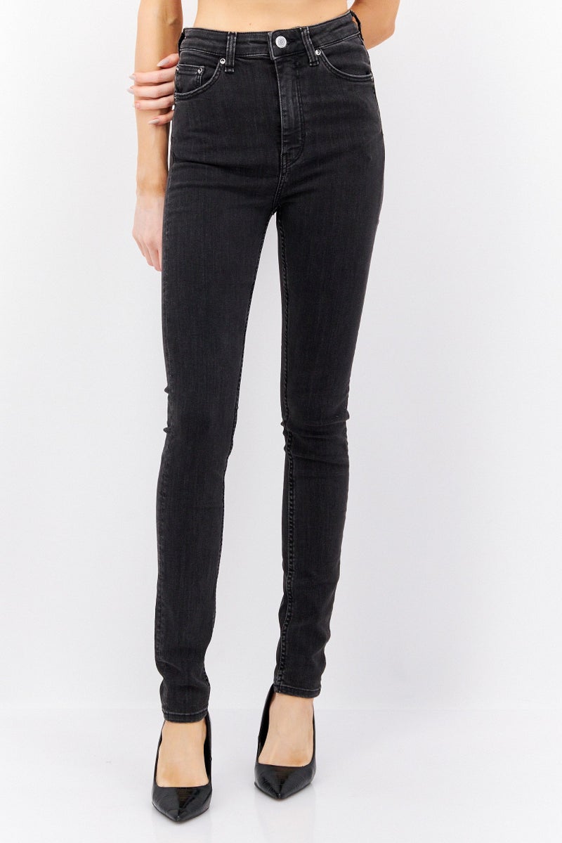 Weekday جينز دنيم ضيق للنساء، أسود - Image 1