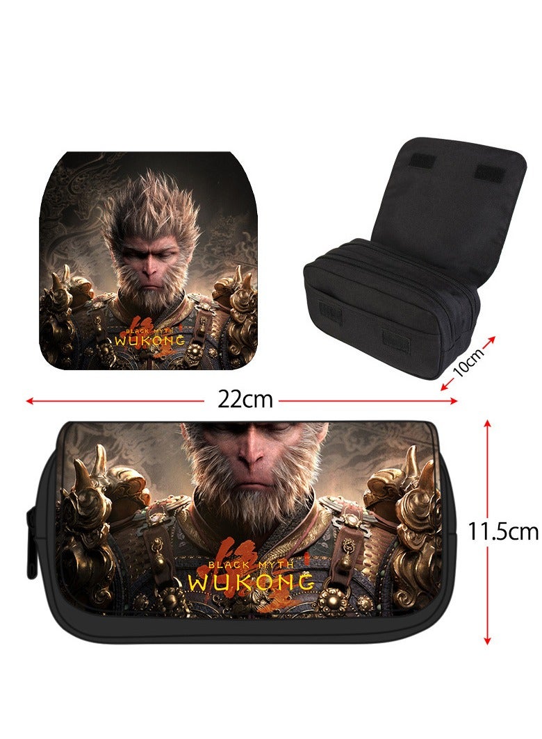 Black Myth: Wukong Game Pencil Bag Multifunctional Double Layer