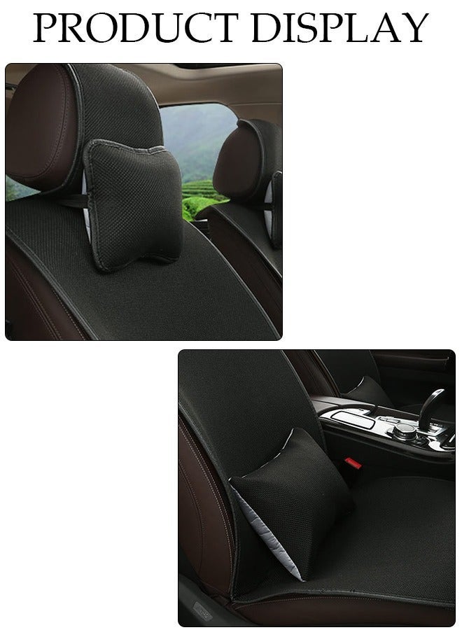 DUNISO 1pcs Auto Breathable Universal Four Seasons Front Car Seat Covers Luxury Include Front Car Seat Protector Lumbar Pillow and Neck Pillow Compatible with 95% Vehicle Fit for Cars Truck SUV or Vans - Image 3