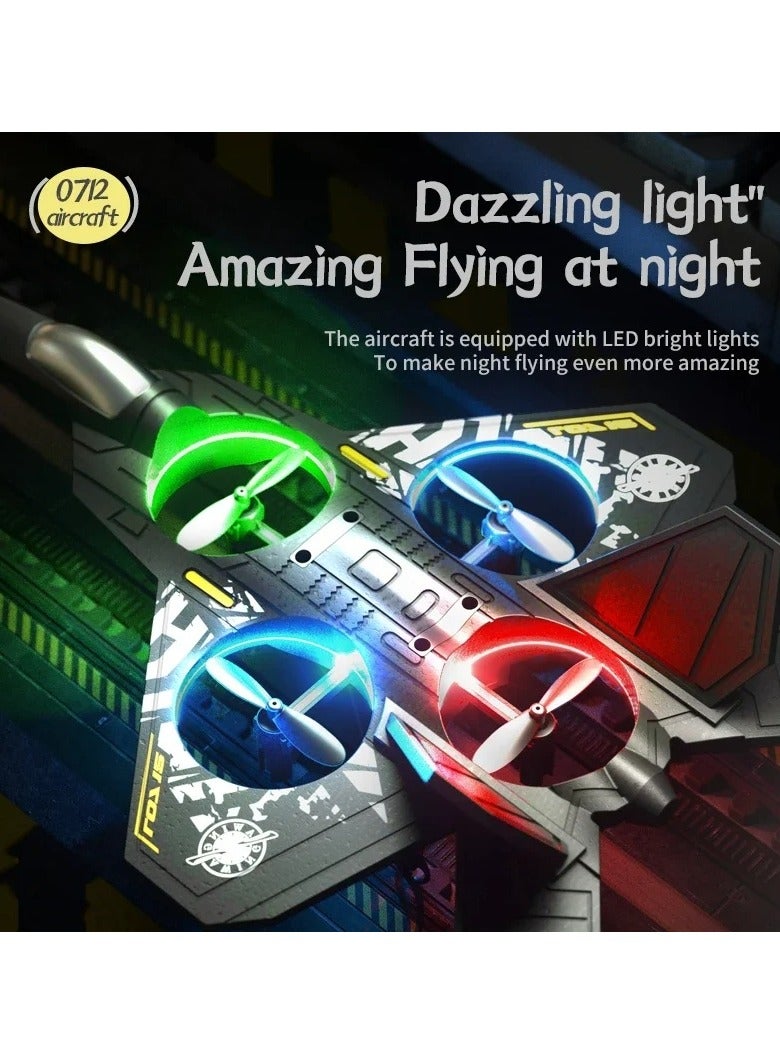 L0712 RC Fighter Jet Drone – 2.4GHz, Auto‑Hover & 360° Flip, LED Lights, USB Rechargeable  - Image 4