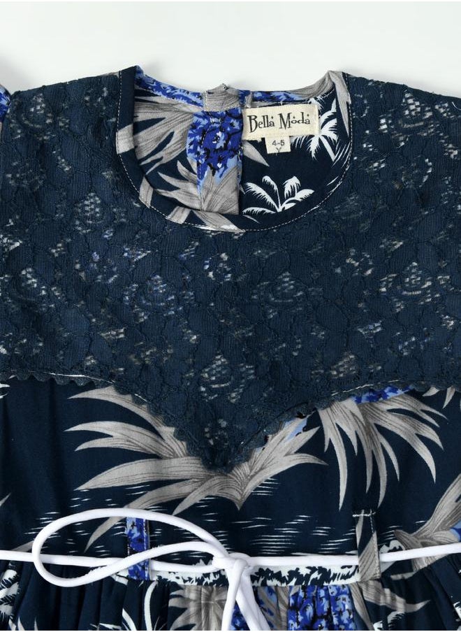 BELLA MODA - All-Over Print Lace Detail Dress by Styli - Image 1