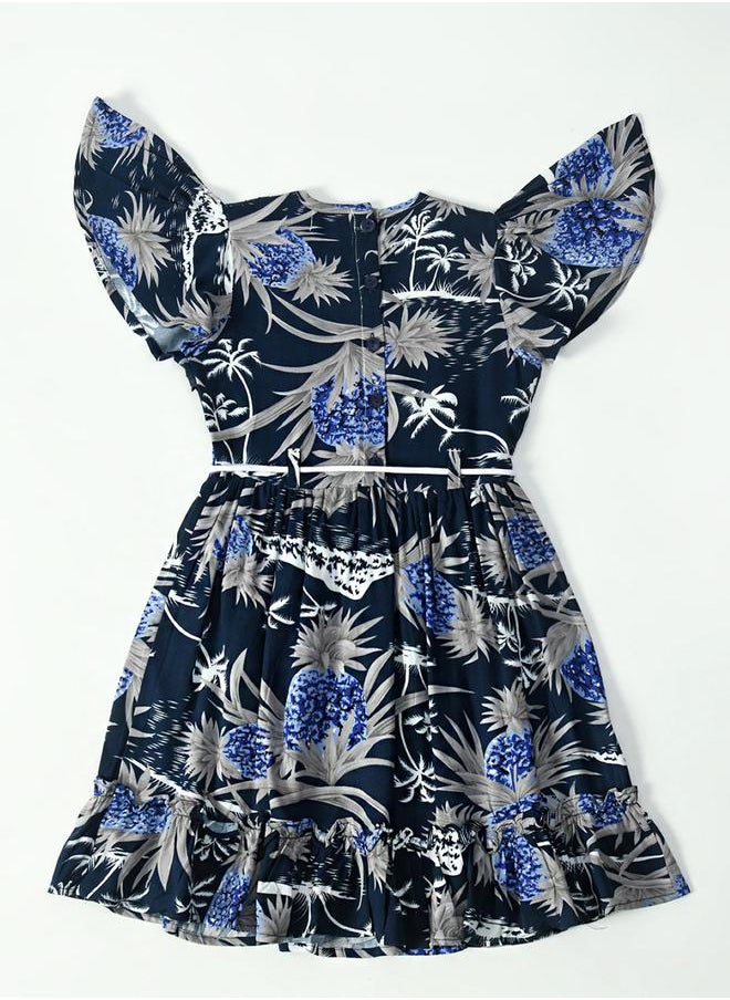 BELLA MODA - All-Over Print Lace Detail Dress by Styli - Image 1