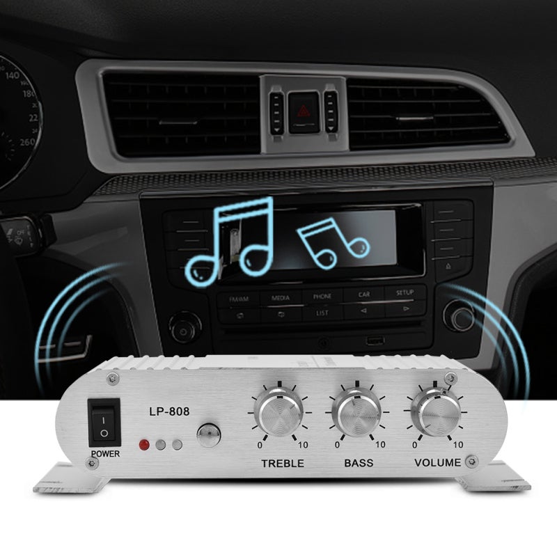 Mini Stereo Amplifier 20Wx2 RMS All Aluminum Alloy Shell - High-Power Audio Chip RCA 3.5mm Audio Input Car Amplifier for Vehicle Home - Image 4
