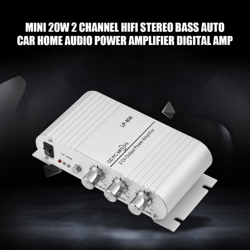 Mini Stereo Amplifier 20Wx2 RMS All Aluminum Alloy Shell - High-Power Audio Chip RCA 3.5mm Audio Input Car Amplifier for Vehicle Home - Image 1