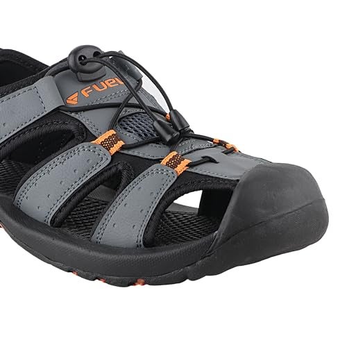 FUEL Soldier-02 Flexible Fisherman Sandals for Men in Comfortable & Breathable Casual Sandals in Protective Bump Toe with Anti-Skid Outdoor & Sports Footwear (Grey,6UK) - Image 5