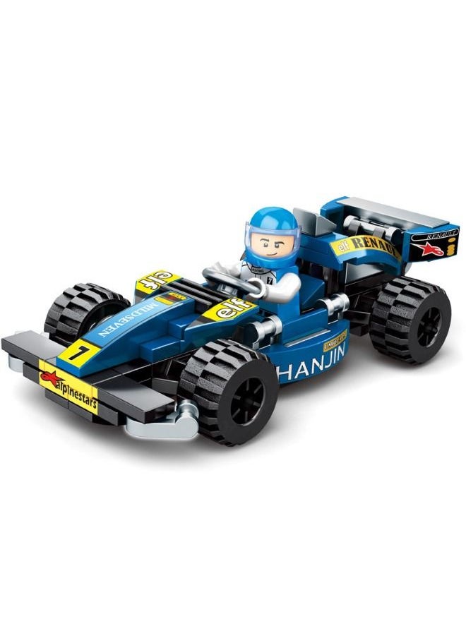 Racing - 92-Piece Racing Car Model Puzzle Stacking Blocks, DIY Block Building Set, Classic Ferrari - F1 Racing Car Mini Building Bricks, Assembling Building Blocks Suitable for Boys and Girls Aged 7 and Up - Image 1