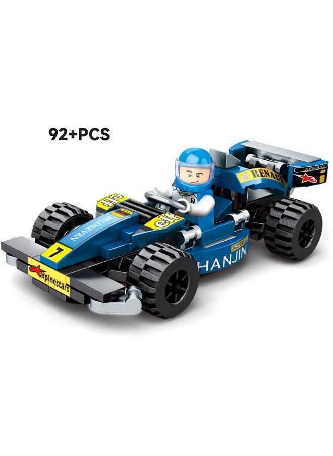 Racing - 92-Piece Racing Car Model Puzzle Stacking Blocks, DIY Block Building Set, Classic Ferrari - F1 Racing Car Mini Building Bricks, Assembling Building Blocks Suitable for Boys and Girls Aged 7 and Up - Image 1