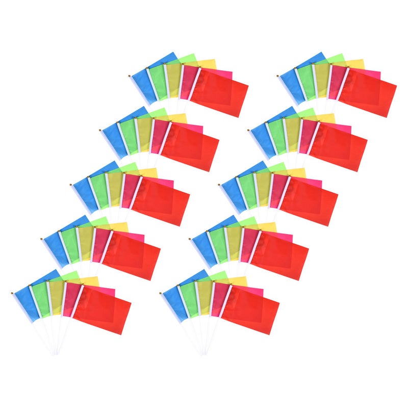 100 pcs Handheld Flags for Boating Safety and Tubing Fun Small Hand Held Flags with Bright Colors Wear-resistant and Convenient for Waving at Parades - Image 3