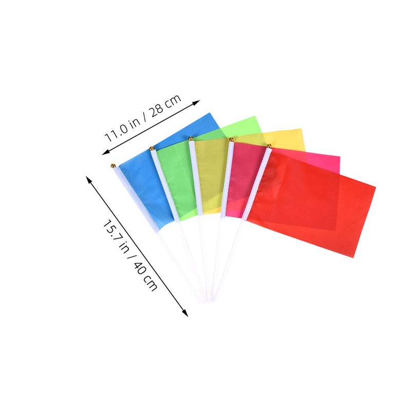 100 pcs Handheld Flags for Boating Safety and Tubing Fun Small Hand Held Flags with Bright Colors Wear-resistant and Convenient for Waving at Parades - Image 2